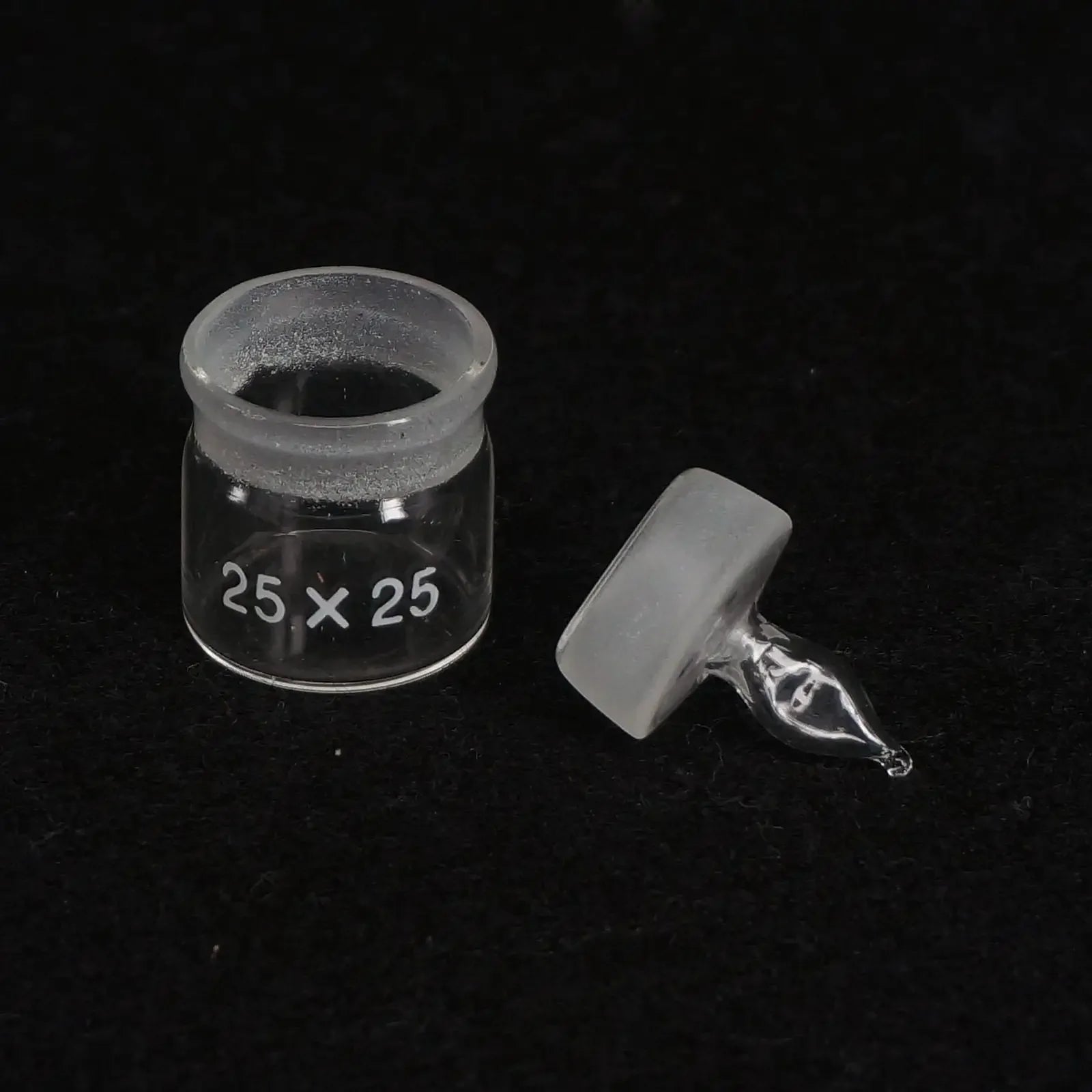 25x25mm Diameter x Height Lab Glass Weighting Bottle with Ground Glass Stopper - KiwisLove