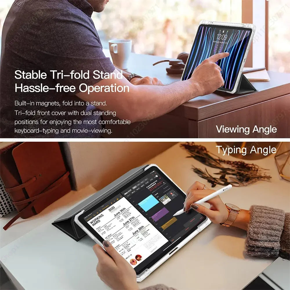 Smart Funda Case iPad 9th 8th 7th 10th Gen Case ipad Air11/13 2024 Pro11/13 M4 Case Air5 4 10.9''/10.5''/10.2''/9.7''/13''/12.9'
