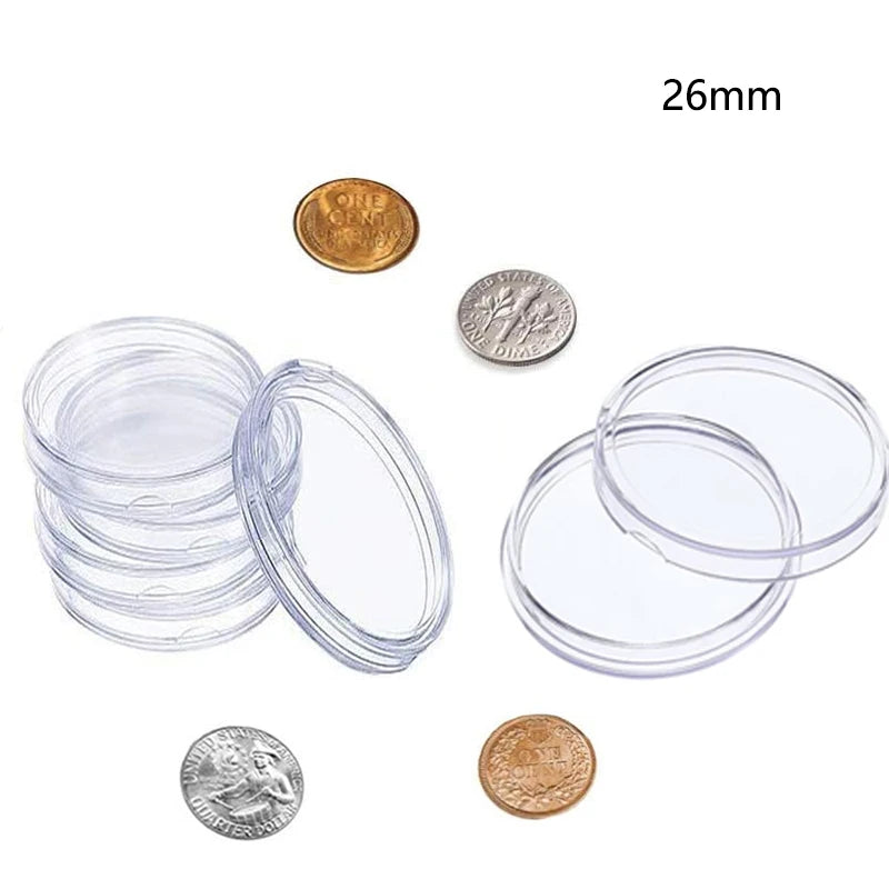 10-50pcs 21/23/24/25-45mm COINNING Capsules Storage Box Clear Plastic Commemorative COINNING Storage Box Coinn Storage Box