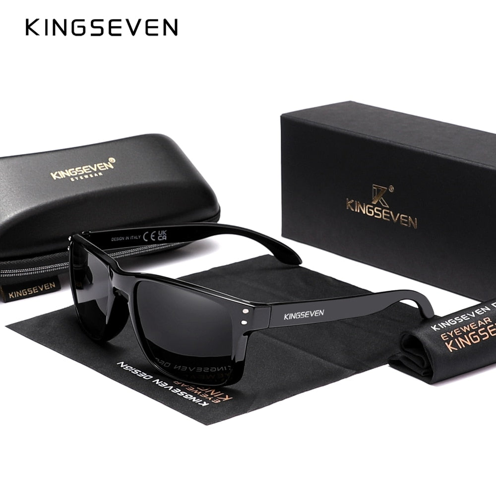 Genuine KINGSEVEN Brand Square Retro TR90 Polarized Sunglasses Women Men Carbon Fiber Pattern Design Outdoor Sports Eyewear - KiwisLove