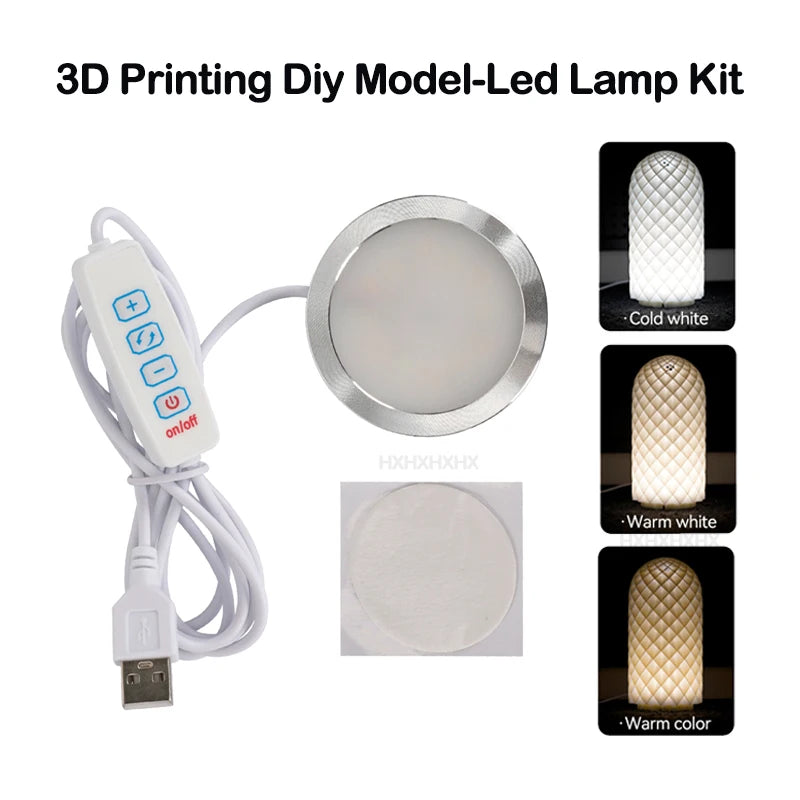 For Bambu Lab Led Lamp Kit Adjustable Light Kit Led Light Parts Hardware DIY Model white /cold/warm light Without Lamp shell 001