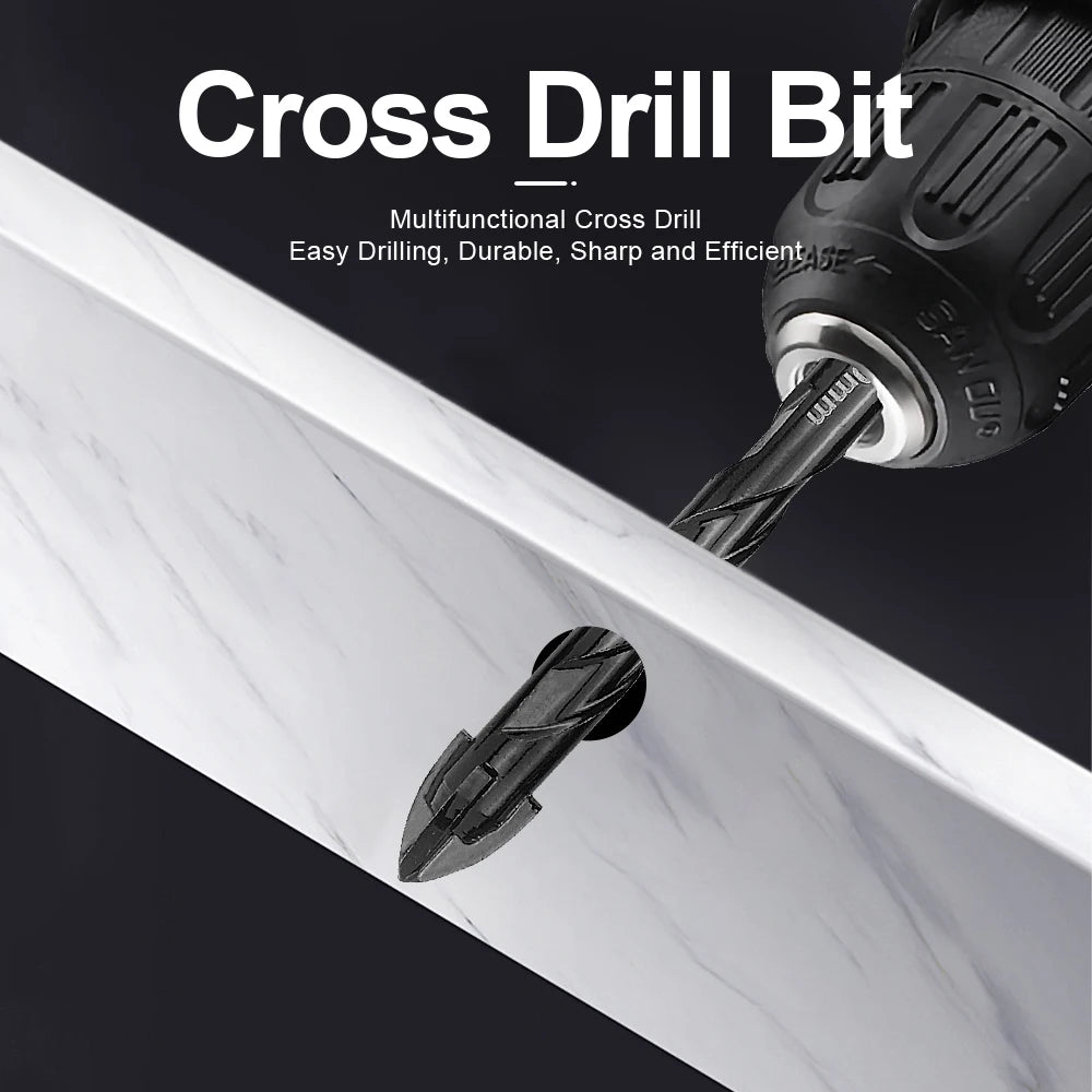 NINDEJIN 5/7pcs Masonry Drill Bit Set Twist Drill Bit High Speed Steel Triangle Hexagon Shank Glass Tile Concrete Drill Bit Set - KiwisLove