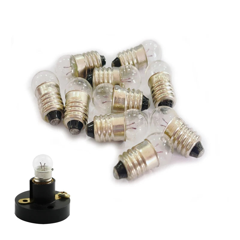 10pcs E10 1.5V 2.5V 3.8V 4.8V 6V 6.2V little Bulb for Test Experiment Teaching Flashlight