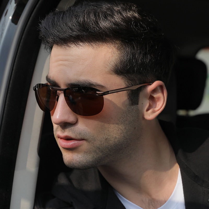 AORON New Aluminum Frame Sunglasses Men's Polarized Sun Glasses Driver Driving Sunglasses UV400 - KiwisLove