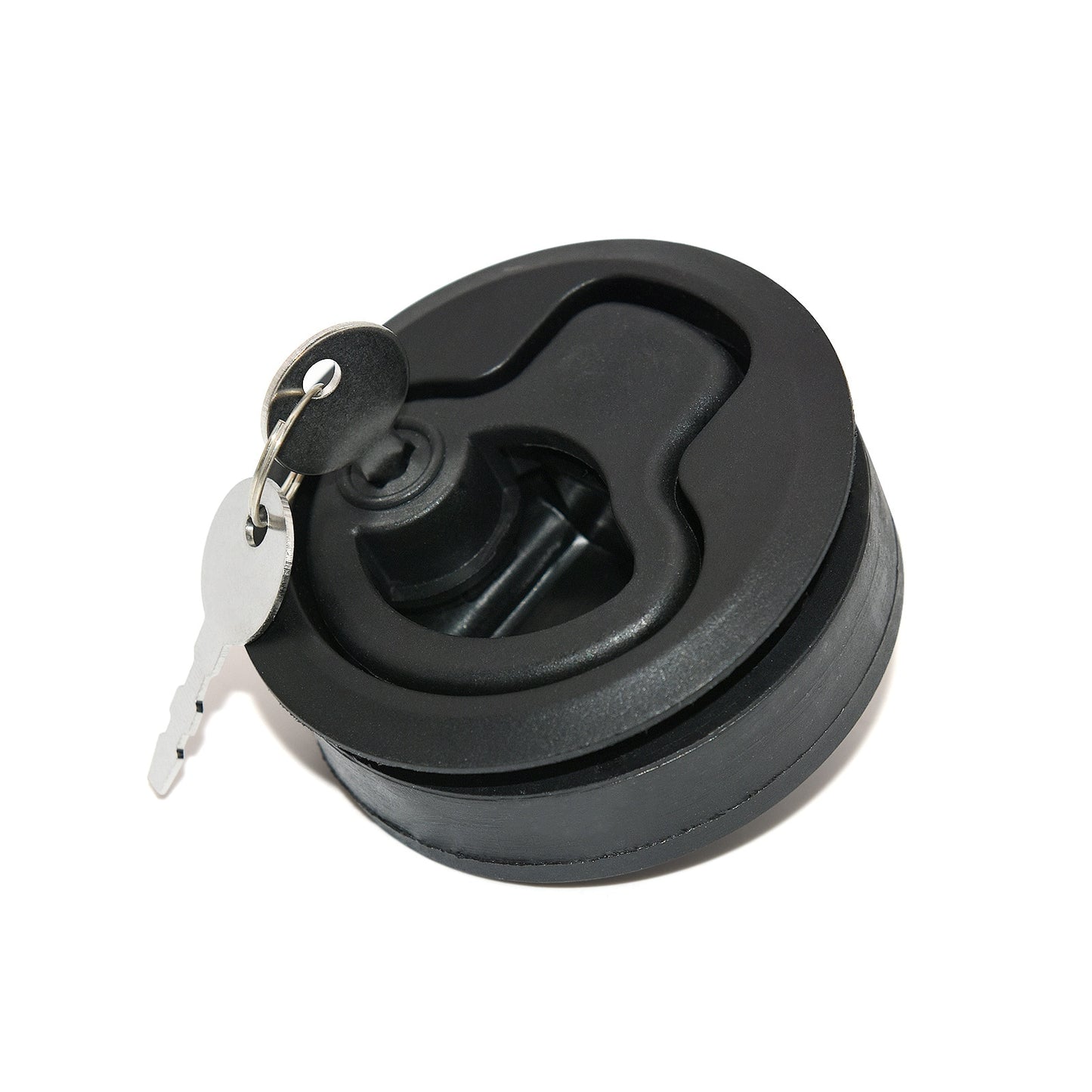 6/4/2PCS Marine Boat Round Deck Lock With Key Black Plastic Flush Pull Slam Latches Lift Ring Handle for Yacht RV Deck Hatches - KiwisLove