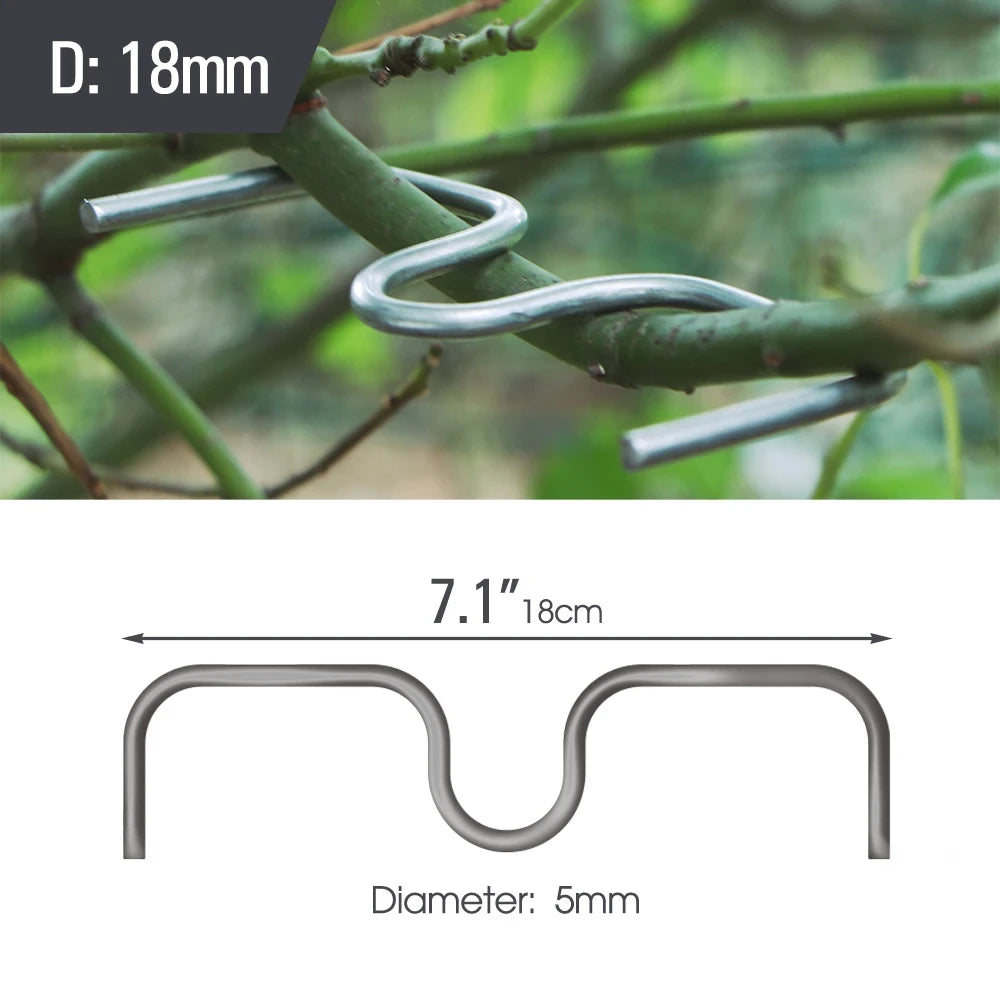 10Pcs 8/10/13/18cm M Type Fruit Tree Branches Holder Plant Support Metal Puller Tying Machine Finalizer Gardening Planters Tool