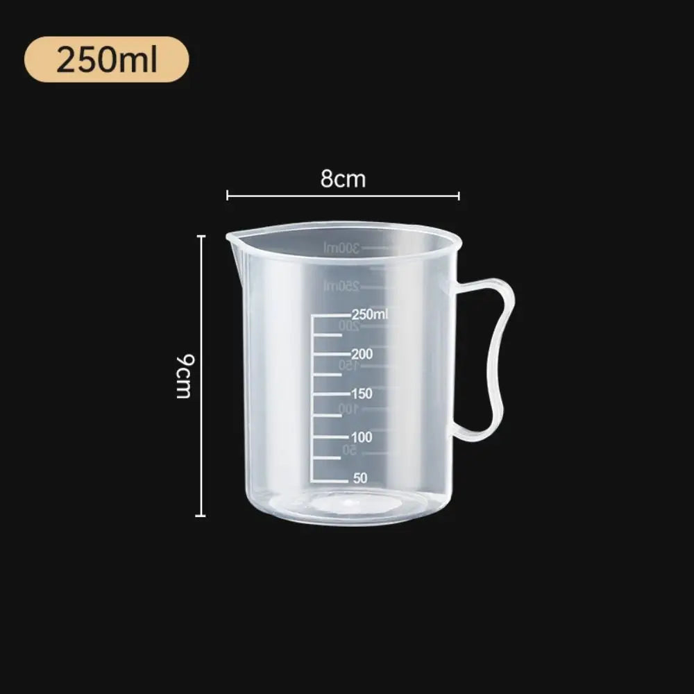 1PC Clear Graduated Measuring Cup Scale Plastic Transparent Mixing Cup Large Capacity With Lid Laboratory Beaker Kitchen Baking - KiwisLove