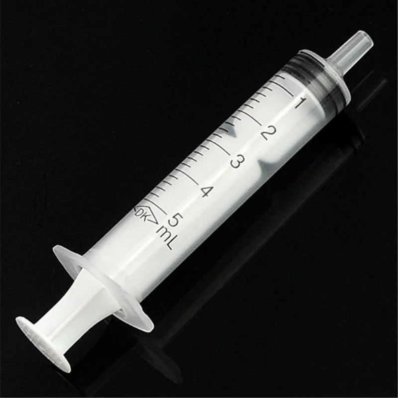 10x Disposable Plastic 5ml Injector Syringe No Needle for Lab Nutrient Measuring Small Pet Food Feeder (Without needle) - KiwisLove
