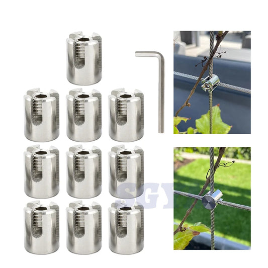 10 PCS M2/M3/M4/M5/M6 Marine Grade Stainless Steel 316 Wire Rope Trellis Systems Green Wall Cross Clip Rope Clamp
