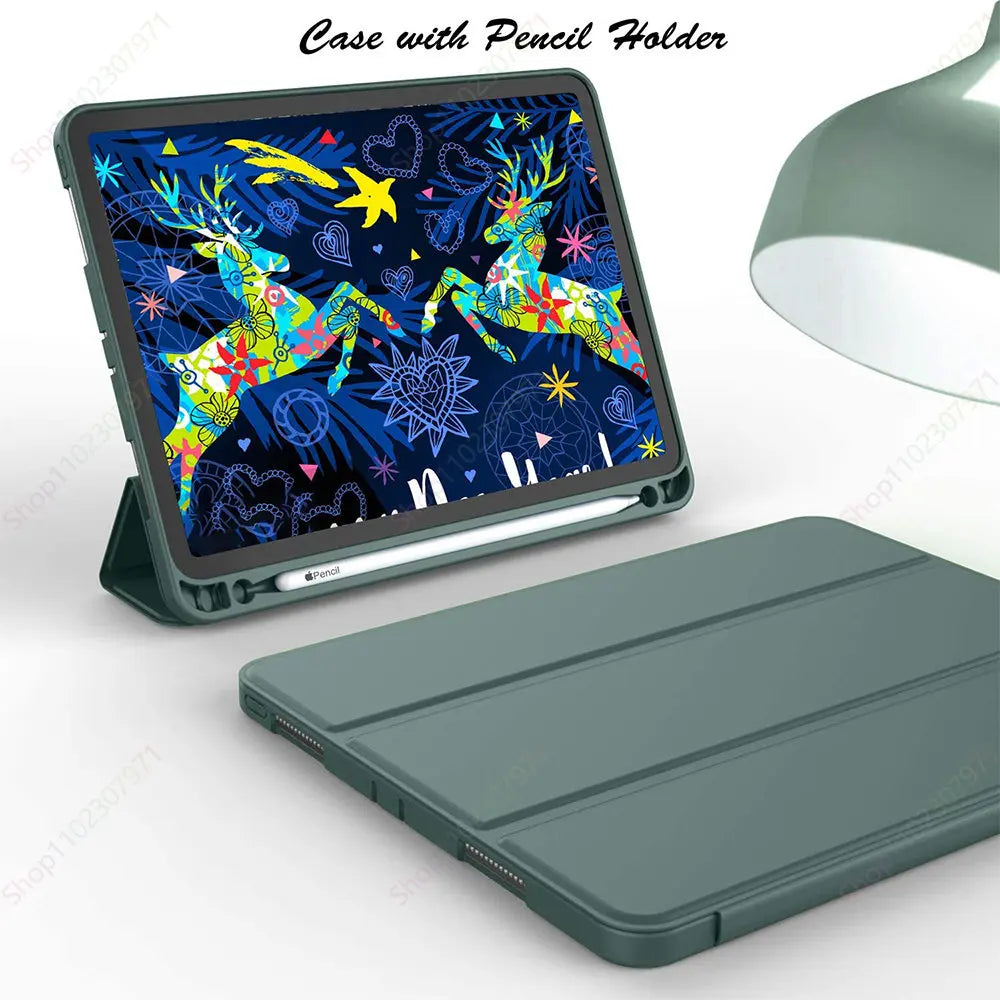 With Pencil Holder Funda for New iPad Pro12.9 5th 6th Air13 Pro13 10.2 9th A16 11th 2025 Air11 M2 M3 Pro11 M4 10th 10.9 10.5 9.7