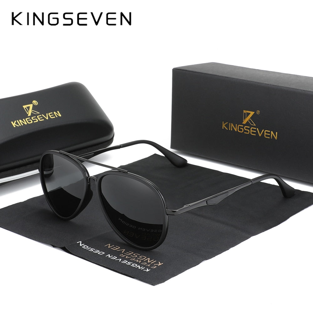 KINGSEVEN 2022 Brand Classic Pilot Polarized Sunglasses Men's Driving Male Sun Glasses Eyewear UV Blocking Oculos N7936 - KiwisLove