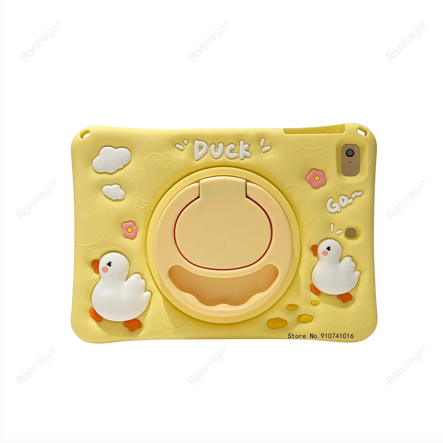 Cute Kawaii 3D Cartoon Bear for iPad Air11 2024 Pro11 M4 M2 IPad 10th Gen 9/8/7 10.2"/Air 3/Pro 10.5" Rotation Handle Stand Case