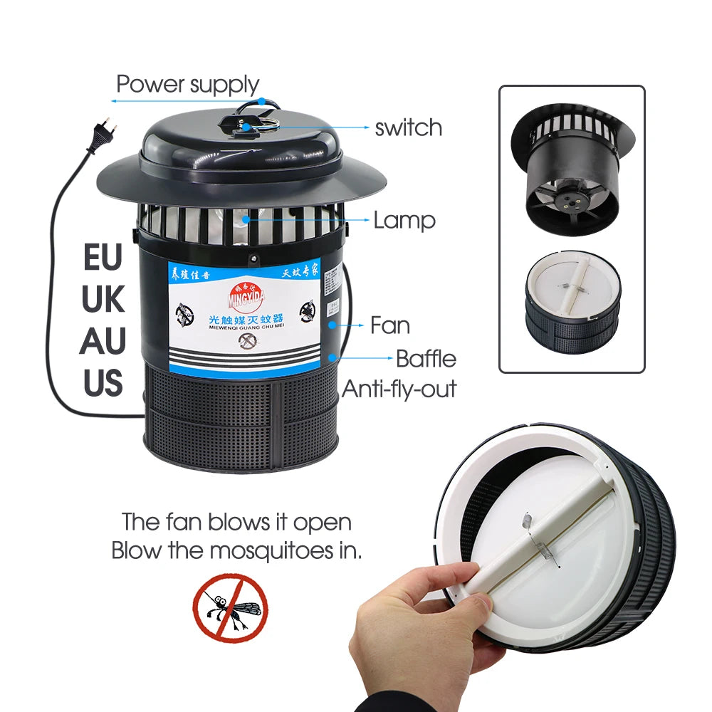 110/220V Garden Outdoor Mosquito Killer Lamp  Pest Trap 16W Photocatalyst Inhalant Insect Fly UV Light Bug Zapper Pest Catcher