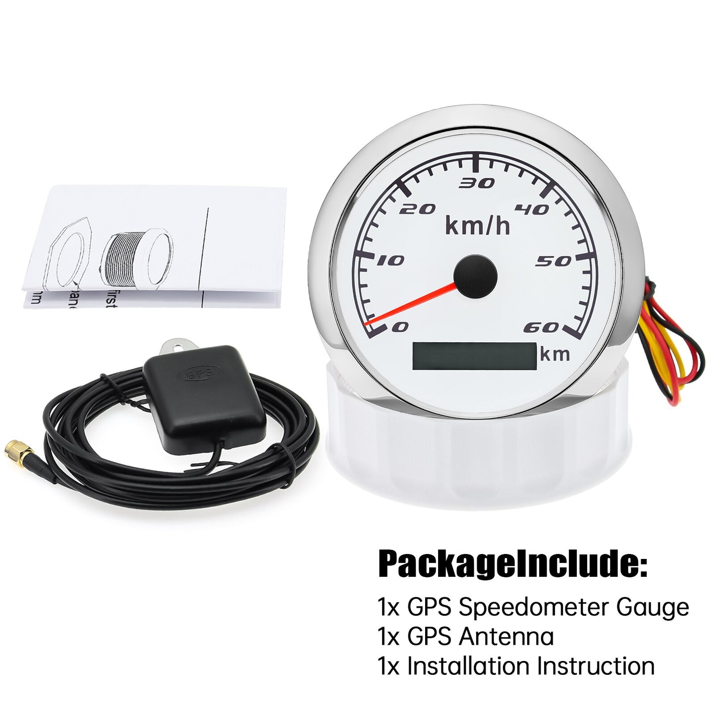 60 km/h 120km/h 200km/h 85MM Boat Car GPS Speedometer Waterproof Speed Gauge Red Backlight Fit Mairne Yacht Accessories - KiwisLove