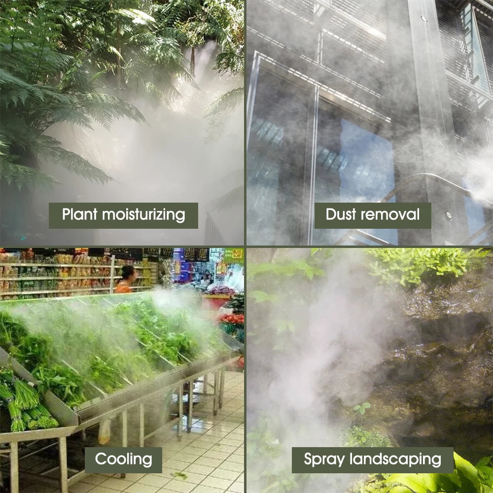 Garden 5PCS 30-60L/h Cross Misting Sprinklers 4 Outlet Spray Cooling System for Outdoor Garden Plants Atomizing Nozzle Lrrigatio