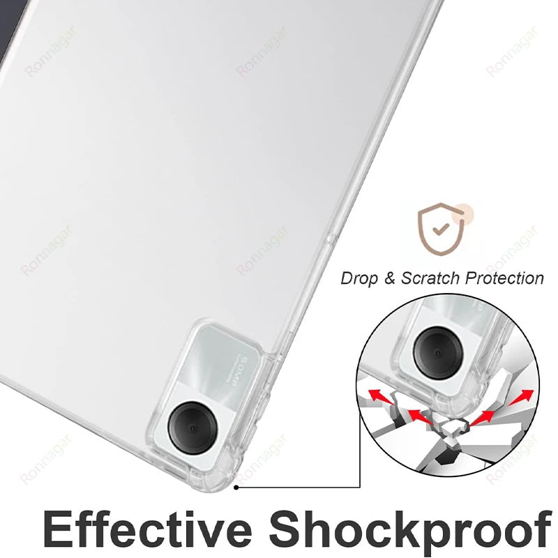 For Lenovo Xiaoxin Pad 2024 Case with Pen Holder Soft Back Fold Stand ...