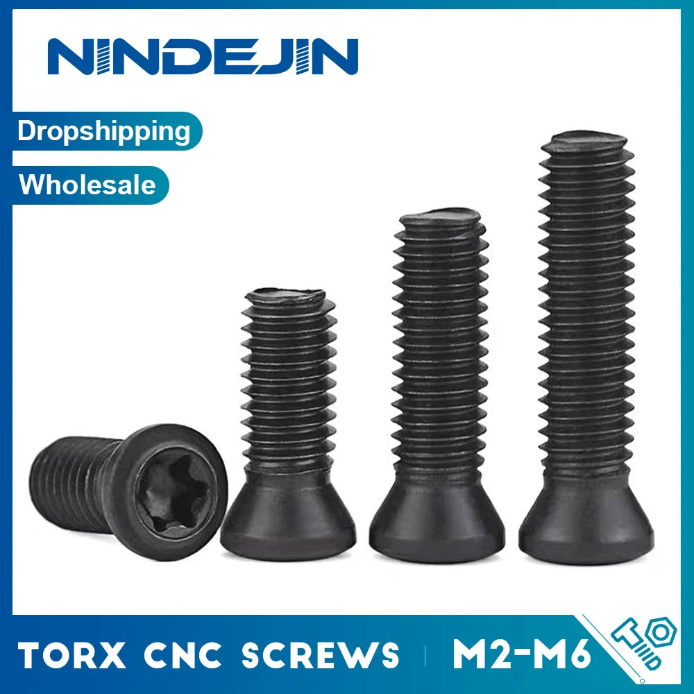 CNC Torx Screw 12.9 Grade Steel M2 M2.5 M3 M3.5 M4 M5 Black Torx Screws for Replaces Carbide Insert Cutters CNC Lathe Tool