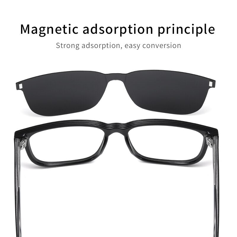 Anti-Blue Light Lens One Glasses Two Usage Computer Eyeglasses Fashion Polarized Protection Magnetic Suction Set Of Sunglasses - KiwisLove