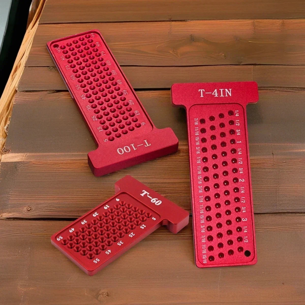 Crossed-out Hole Scribing Tool Woodworking Metric/Inch Precision T-type Hole Ruler Marking Gauge Right Angle Protractor Layout