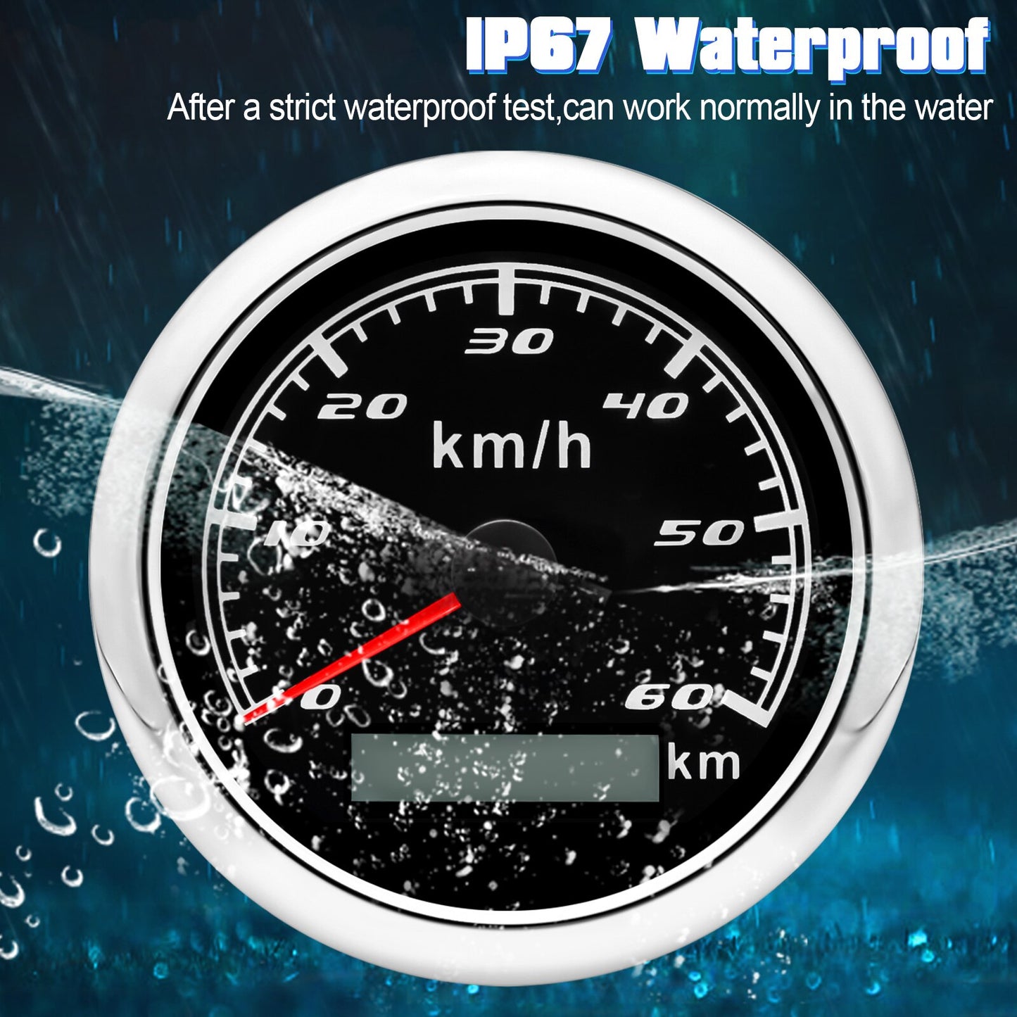 60 km/h 120km/h 200km/h 85MM Boat Car GPS Speedometer Waterproof Speed Gauge Red Backlight Fit Mairne Yacht Accessories - KiwisLove