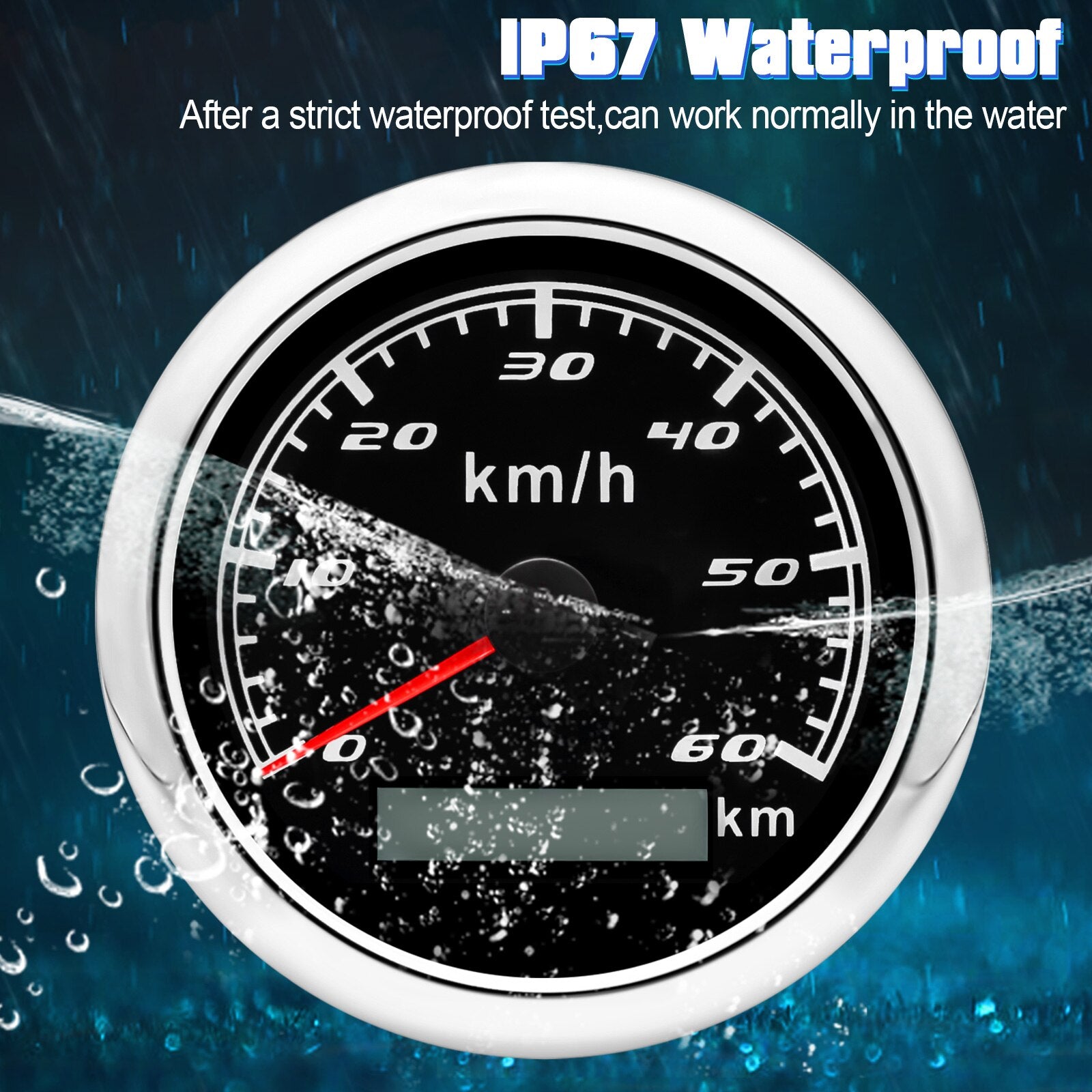 60 km/h 120km/h 200km/h 85MM Boat Car GPS Speedometer Waterproof Speed Gauge Red Backlight Fit Mairne Yacht Accessories - KiwisLove