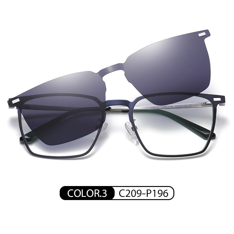 Fashion Polarized Protection Magnetic Suction Set Of Sunglasses Anti-Blue Light Lens One Glasses Two Usage Computer Eyeglasses - KiwisLove