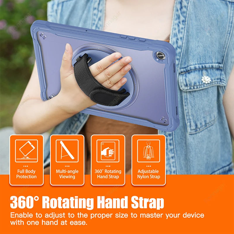 New Light Shockproof Rugged Cover for Samsung Tab A9 Plus 11 Inch 2023 Cases Galaxy Tablet A9+ 11" 5G Stand Hand& Shoulder Strap