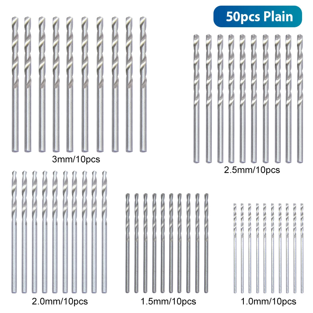 NINDEJIN 13/40/50/60pcs Twist Drill Bit Set Woodworking 1-6.5mm HSS Drill Bit for Carpentry Hand Tools - KiwisLove