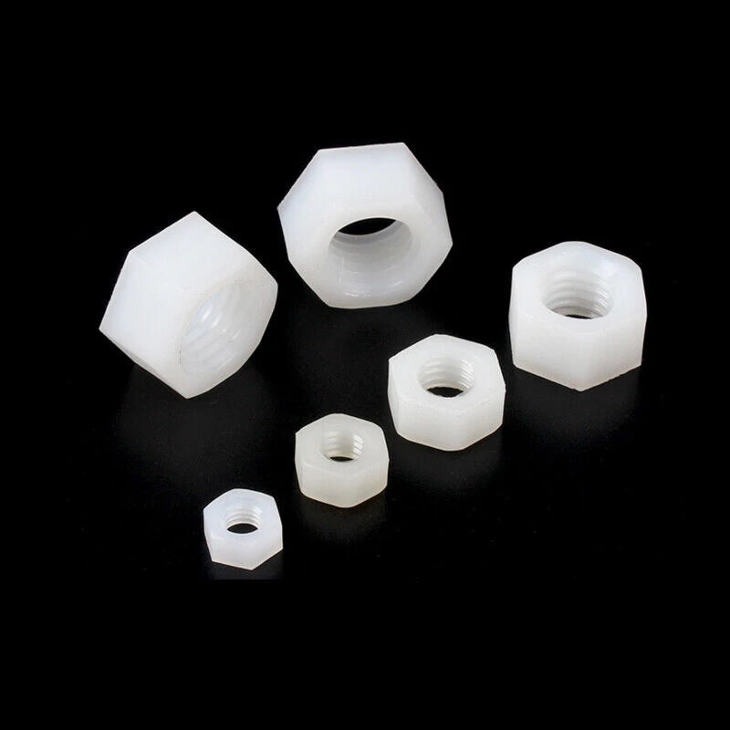 NINDEJIN 2-100pcs Nylon Plastic Hex Nuts M3 M4 M5 M6 M8 M10 M12 M14 M16 White Black Nylon Nut Insulation Hexagon Locknut