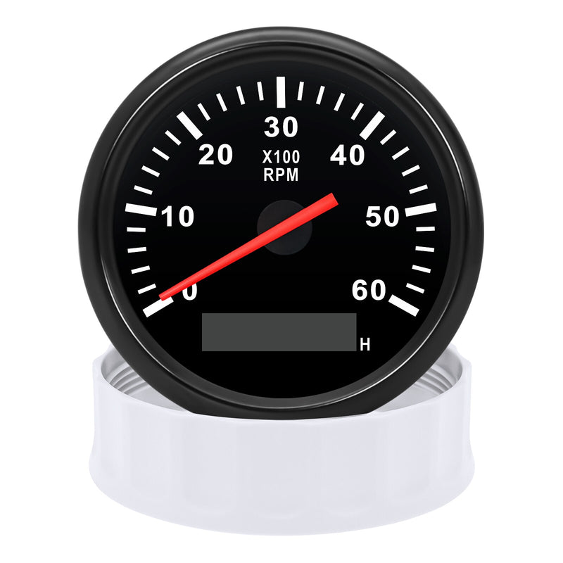 12V/24V 85mm Marine Tacho Meter Gauge LCD Digital Hourmeter Boat Tachometer 3000~8000RPM Toerenteller Hour Meter RPM Sensor - KiwisLove