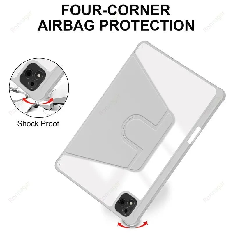 With Pencil Holder Case for Infinix Xpad 11 Inch 2024 360 Rotating Acrylic Funda for Infinix X Pad 11inch Tablet Case Flip Coque