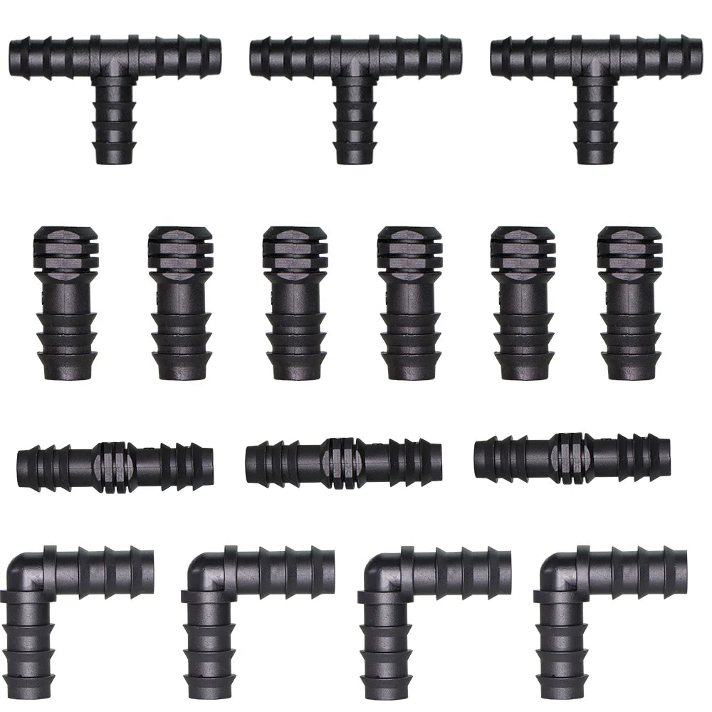 10PCS Garden Plastic Watering Connector 16mm 90 degree Barbed Elbow for Micro Dripping Irrigation 1/2 "PE Pipe Tubing Hose Fitti