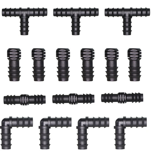 10PCS Garden Plastic Watering Connector 16mm 90 degree Barbed Elbow for Micro Dripping Irrigation 1/2 "PE Pipe Tubing Hose Fitti