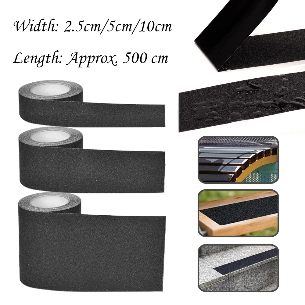 5m Anti-Slip Tape Outdoor Anti Slip Stickers High Friction Non Slip Traction Tape Abrasive Adhesive For Stairs Safety Tread Step