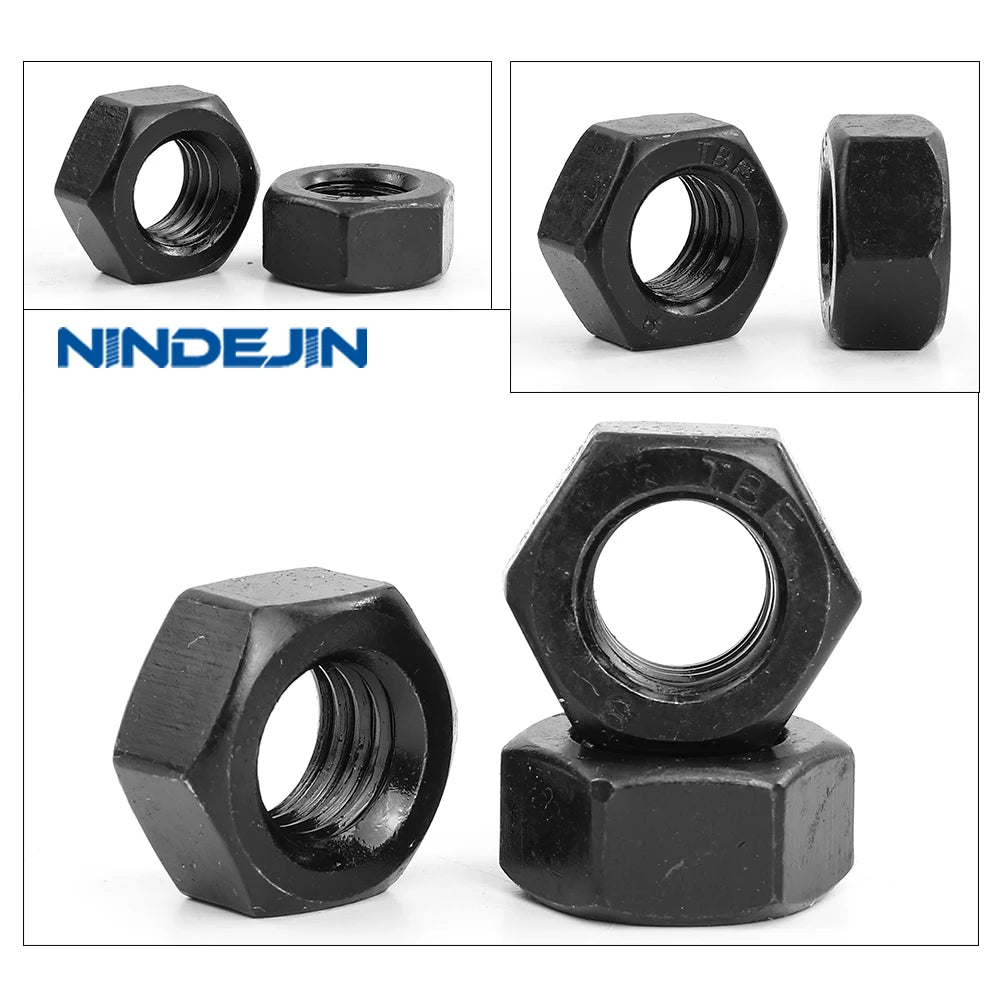 2-10pcs/pack Fine Thread Hexagon Nuts 8.8 Grade Steel M8 M10 M12 M14 M16 M18 M20 M24 Metric Fine Pitch Thread Hex Nuts
