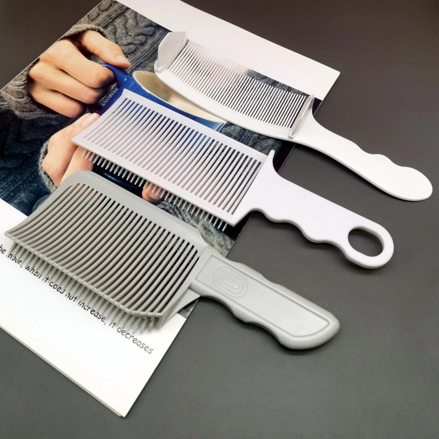 1/2/3Pcs Barber Hair Comb Kit Flat Top Hair Cutting Fading Stying Fade Comb  Men Fade Brush Salon Hair Tool Accessories - KiwisLove