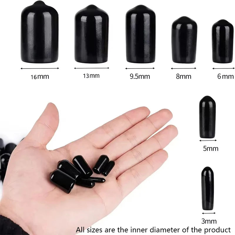 10-100pcs rubber screw end cap 3-25mm PVC elastic rubber dust insulation caps rubber cap end caps pvc rubber end cap