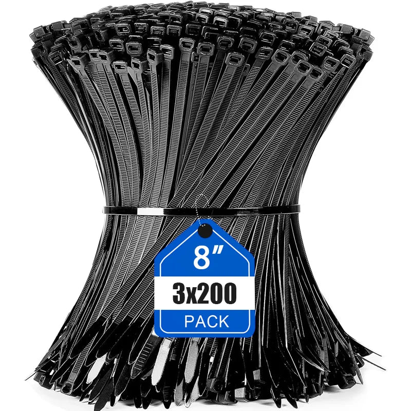 100-1000pcs Nylon Cable Zip Ties Adjustable Self-locking Cord Ties Durable Plastic Cable Ties Binding Wrap Straps for Office - KiwisLove