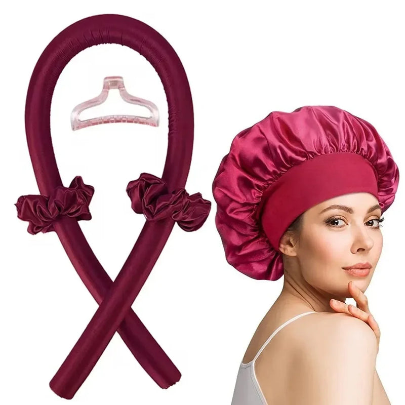 Heatless Curling Rod night cap Lazy Hair Curlers Headband No Heat Ribbon Hair Rollers Sleeping Soft Headband Hair Styling Tools - KiwisLove