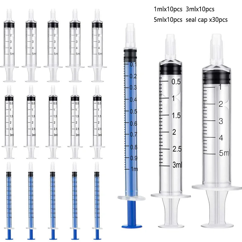 1/5/10/20pcs Plastic Syringes Hydroponic Measure Perfume Rinse Disposable Sampler Injector Measuring Injection Syringe