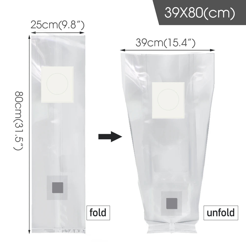 10pcs PP Sterilized Hydrated Grain Bag w/Self-Healing Injection Port 0.2μm Filter Patch Autoclaving Substrate Mushroom Spawn Bag