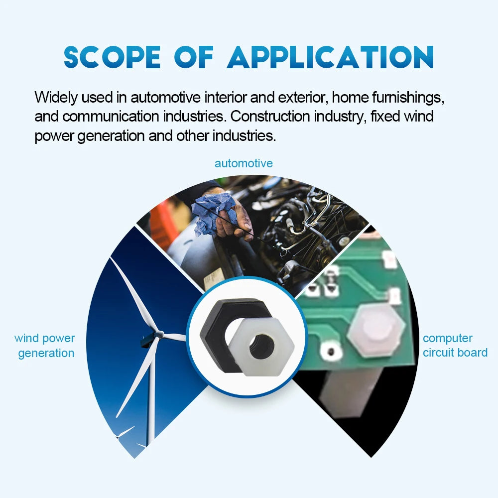 NINDEJIN 2-100pcs Nylon Plastic Hex Nuts M3 M4 M5 M6 M8 M10 M12 M14 M16 White Black Nylon Nut Insulation Hexagon Locknut