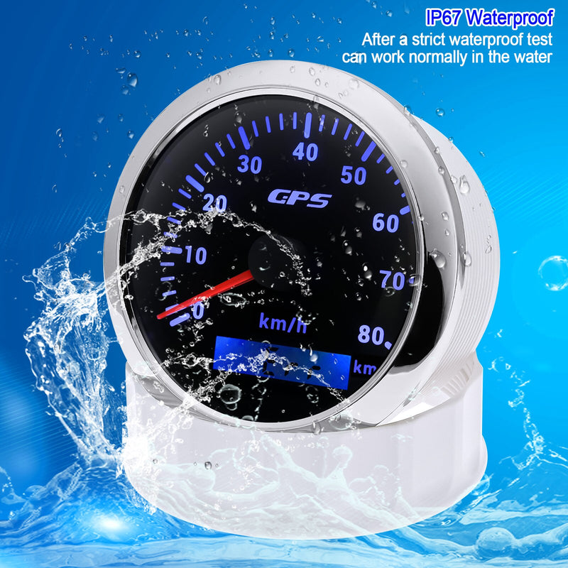 Waterproof 200km/h 120kmh 80km/h 85mm GPS Speedometer With Antenna Speed Meter 7 Colors Backlight For Motorcycle Yacht Boat Car - KiwisLove