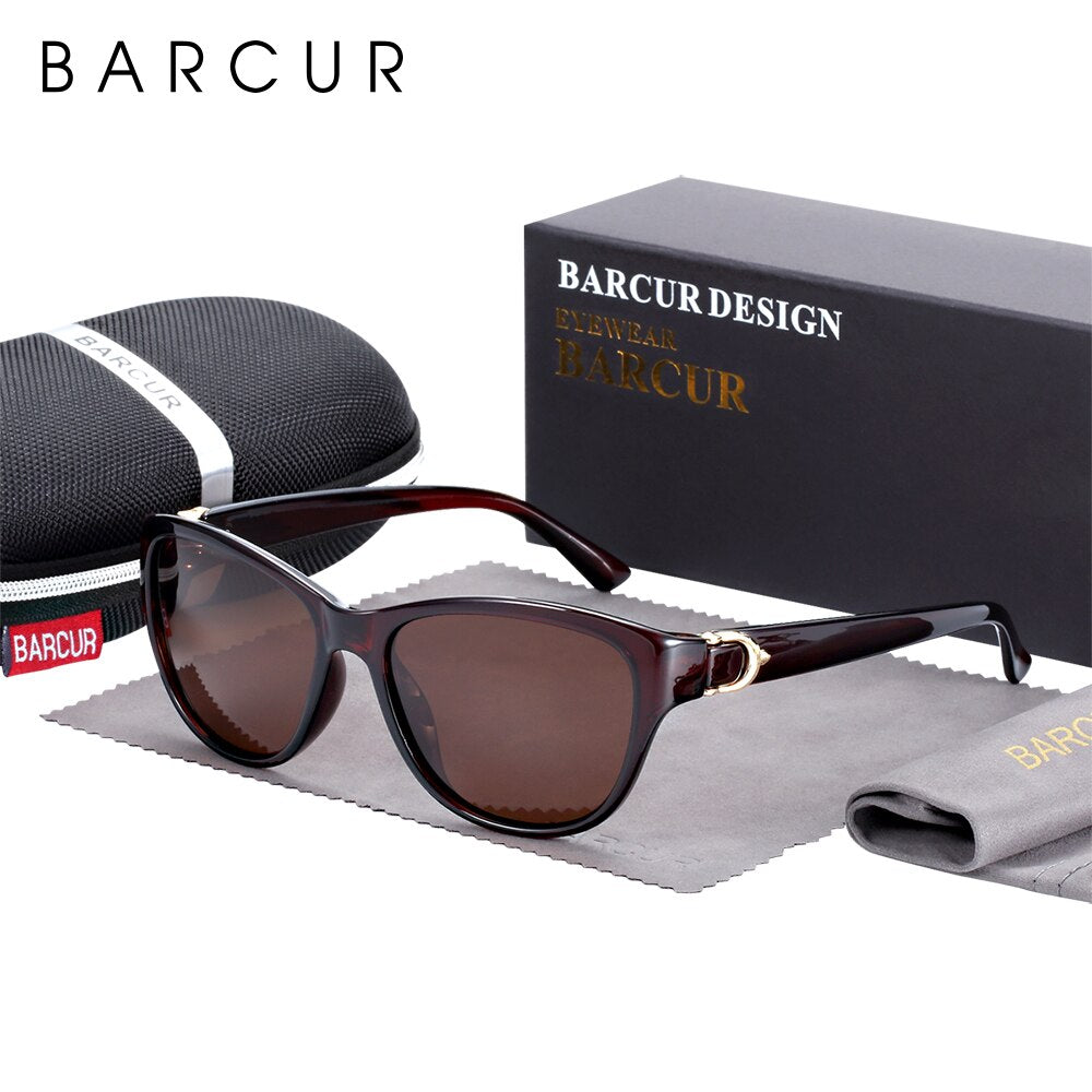 BARCUR  TR90 Ladies sunglasses Gradient UV400 Cat Eye Sun Glasses Polarized lunette de soleil femme - KiwisLove
