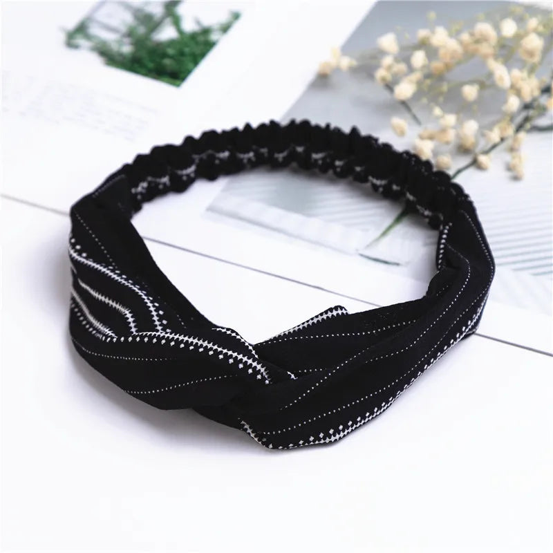 Fashion Women Girls Summer Bohemian Hair Bands Print Headbands Vintage Cross Turban Bandage Bandanas HairBands Hair Accessories