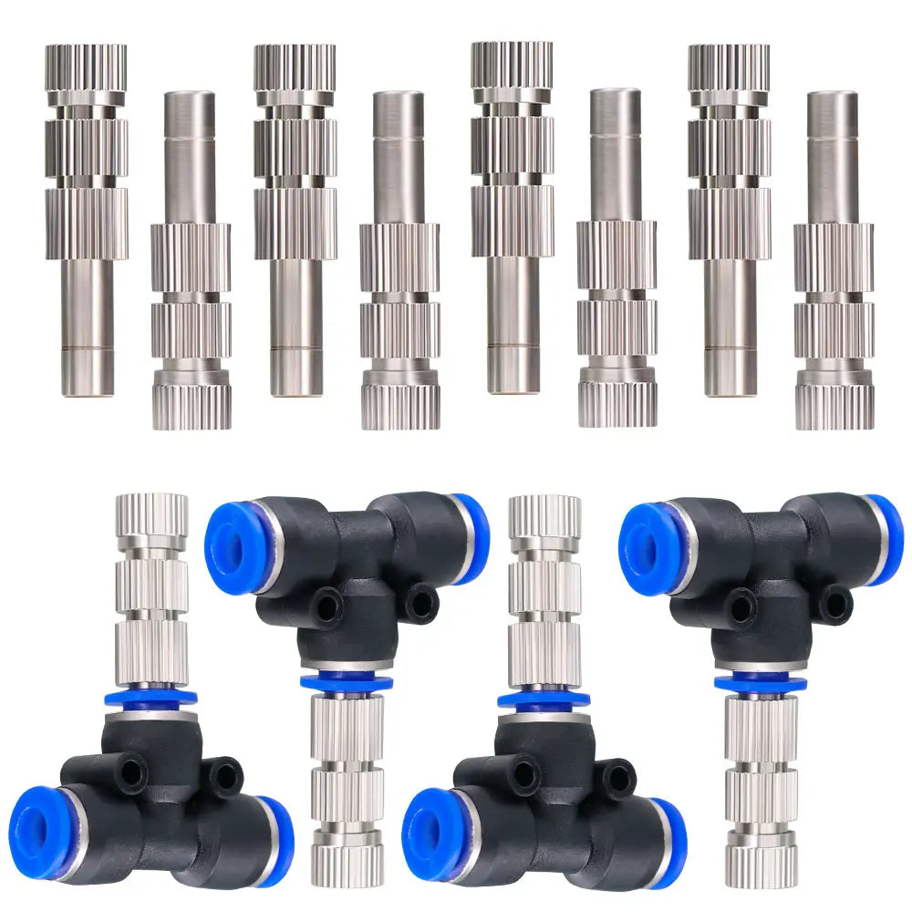 10PCS Garden 6mm Irrigation Spray Nozzle With Built-in Filter Low Pressure Cooling System Sliding Lock Outdoor Watering Accessor