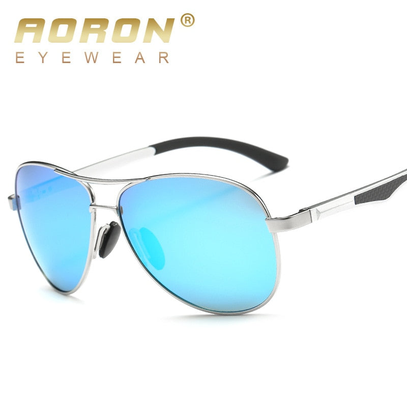 AORON Sunglasses Men Polarized Sunglasses Aluminum Leg Frame UV400 Sun Glasses Classic Pilot Mirror Sunglasses Men - KiwisLove