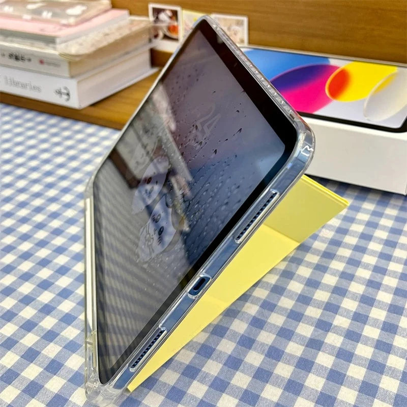 Y-Folding Case for iPad Air11 13 inch M3 M2 2025/2024 Pro11 13'' M5 M4 A16 11th Air 4 5 10th 9th 10.2 10.5 10.9 Clear Back Shell