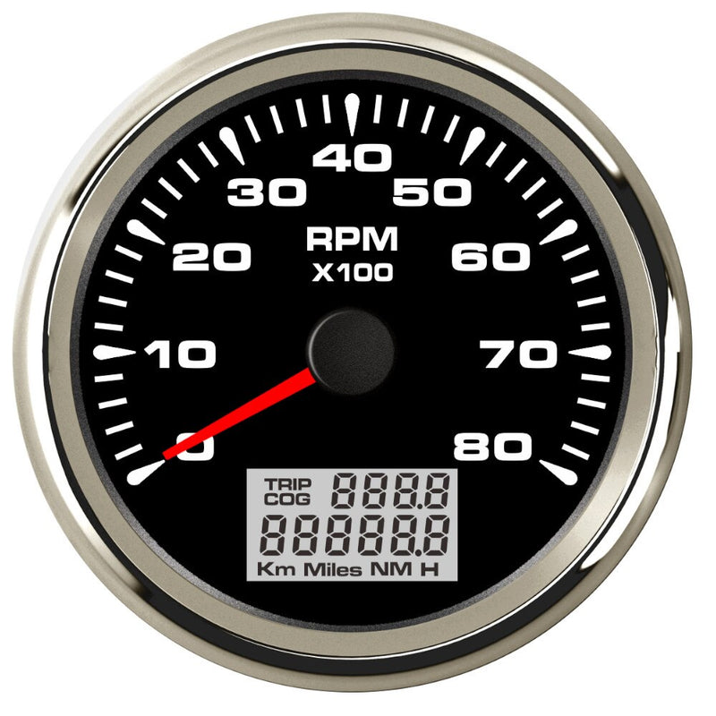 85mm Tachometer Gauge 6000,8000RPM M16 M18 Tacho Sensor Lcd Rev Counters with Trip Hour Meter Speed Ratio 8color backlight 9-32V - KiwisLove