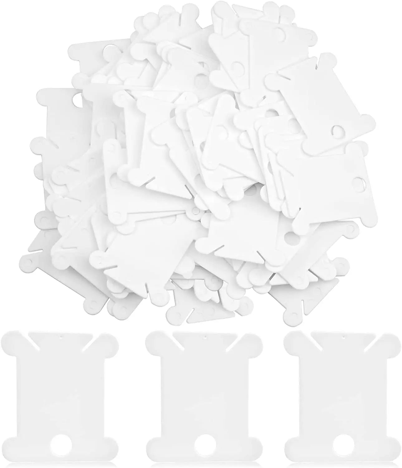 Plastic Floss Bobbins with Floss Bobbin Winder Cross-Stitch Card Thread Holder DIY Embroidery Floss Organizer Sewing Accessories